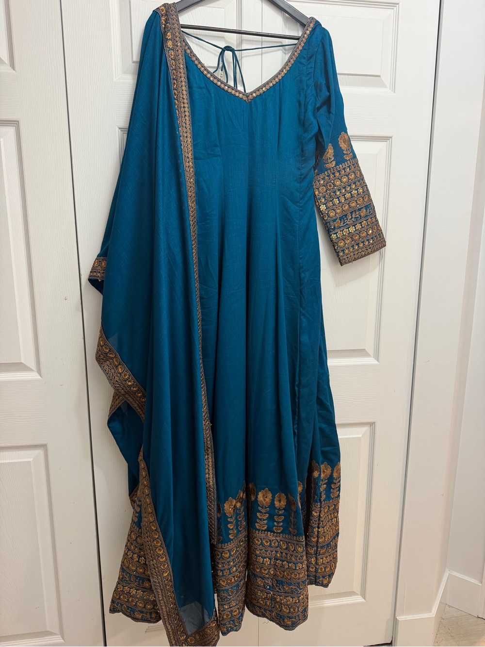 Blue Anarkali Indian Outfit